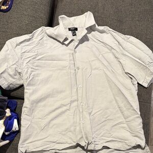 Light Gray Short Sleeve Button-Up Shirt